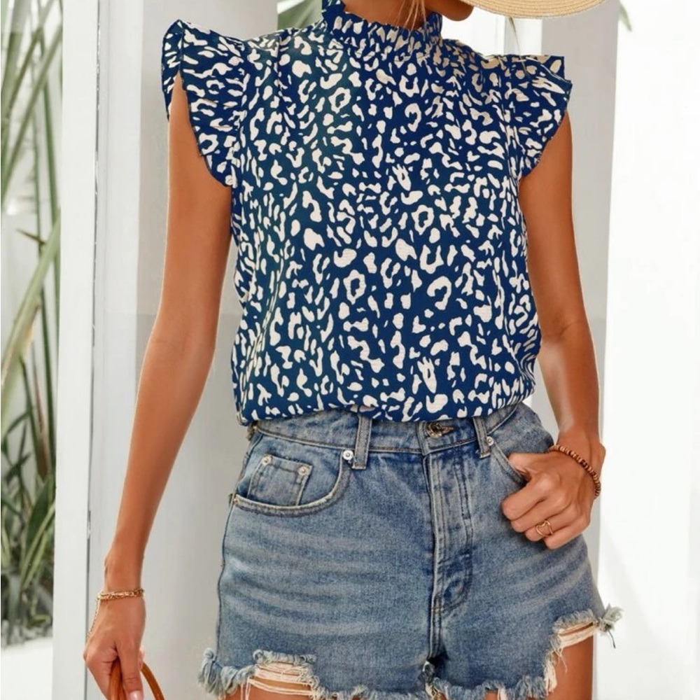 Mock neck blouse